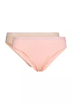 Комплект из 2 хлопковых кружевных трусов Rio с кружевной отделкой для женщин SCHIESSER, цвет Beige Orange