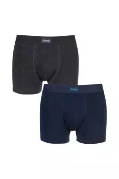 Комплект из 2 хлопковых плавок-хипстеров без узора Jeep, синий