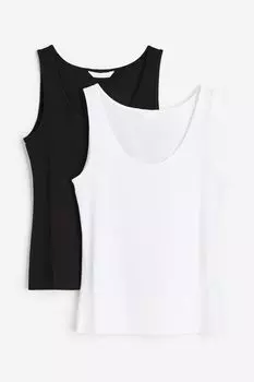 Комплект из 2 хлопковых топов без рукавов H&M