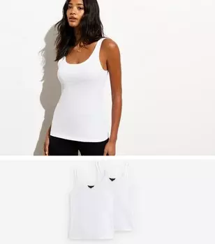 Комплект из 2 хлопковых топов New Look, белый