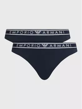 Комплект из 2 классических женских трусов Emporio Armani Underwear, синий
