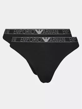 Комплект из 2 классических женских трусов Emporio Armani Underwear, черный