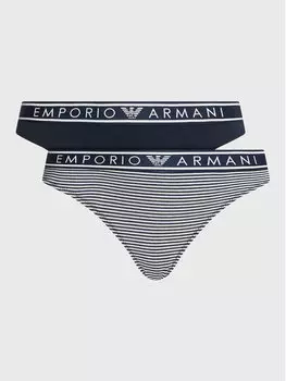 Комплект из 2 классических женских трусов Emporio Armani Underwear, синий