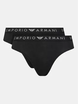 Комплект из 2 классических женских трусов Emporio Armani Underwear, черный