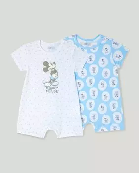 Комплект из 2 комбинезонов для мальчика с принтом Микки Cotton Juice, синий