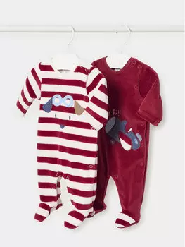 Комплект из 2 комбинезонов стандартной посадки Mayoral, красный