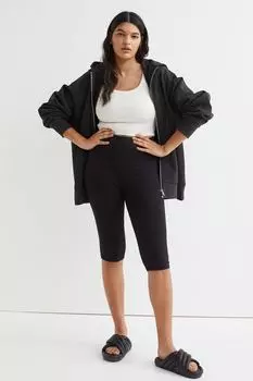 Комплект из 2 коротких леггинсов H&M, черный