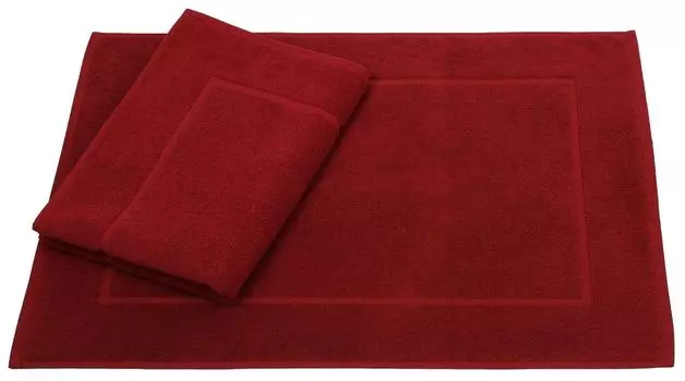 Комплект из 2 ковриков для ванной 50х70 см ПРЕМИУМ Коврик для ванной Коврик для ванной Коврик для душа 100% хлопок 650г/м цвет: темно-красный Betzshop