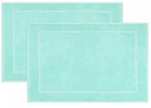 Комплект из 2 ковриков для ванной/душа, 50х70 см, 100% хлопок, мятный Zollner, бирюзовый
