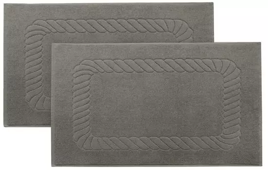 Комплект из 2 ковриков для ванной, хлопок, 50х70 см, 740 г/м, серо-коричневый Zollner
