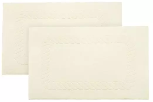 Комплект из 2 ковриков для ванной, хлопок, 50х70 см, 740г/кв.м, натуральный Zollner, бежевый