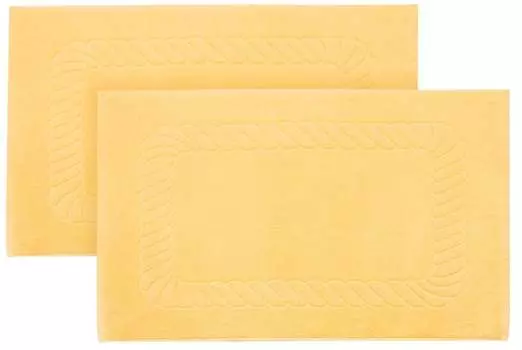Комплект из 2 ковриков для ванной, хлопок, 50х70 см, 740г/кв.м, желтый (солнце) Zollner