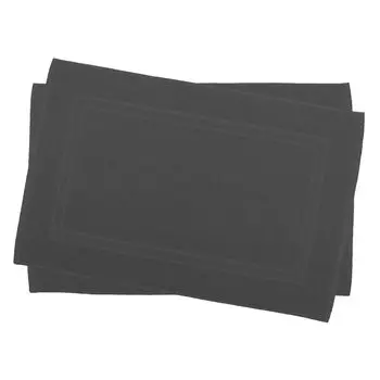 Комплект из 2 ковриков для ванной и душа Julie Julsen, двойная рамка, антрацит, 60 x 100 см, черный