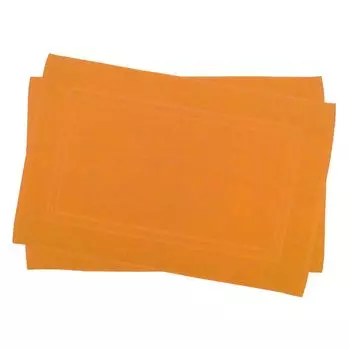 Комплект из 2 ковриков для ванной комнаты и душа Julie Julsen, двойная рамка, оранжевый, 60 x 100 см, коричневый