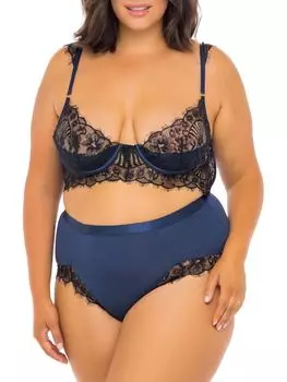 Комплект из 2 кружевных бюстгальтеров и трусиков Nicole Oh La La Cheri, цвет Blue Black