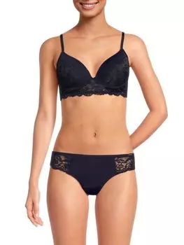 Комплект из 2 кружевных бюстгальтеров и трусов Tahari, синий