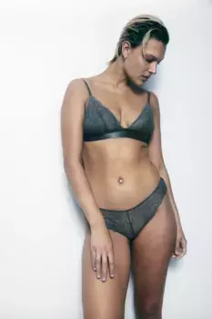 Комплект из 2 кружевных стрингов H&M, белый