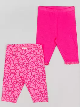Комплект из 2 леггинсов стандартного кроя Zippy, розовый