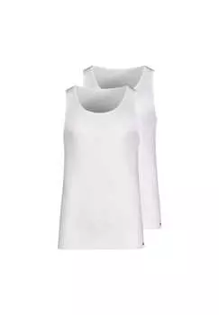 Комплект из 2 маек-топов - хлопок Advantage майка без рукавов эластичный хлопок Skiny, белый