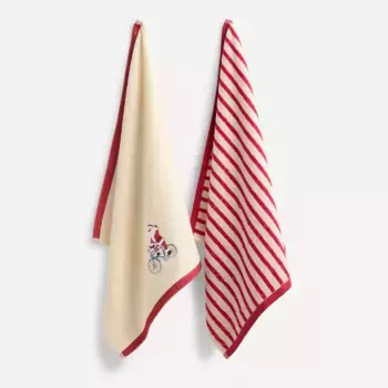 Комплект из 2 махровых салфеток Деда Мороза 24 El Corte Ingls, красный