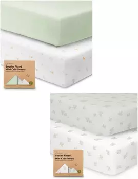 Комплект из 2 мини-простыней для детской кроватки Keababies