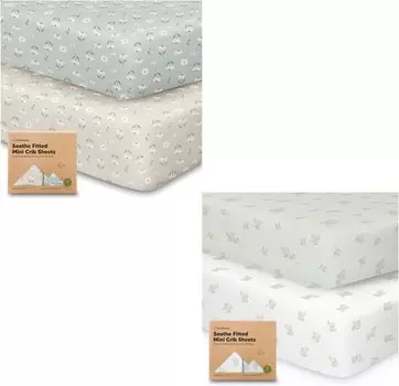 Комплект из 2 мини-простыней для детской кроватки Keababies