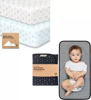 Комплект из 2 мини-простыней для детской кроватки Keababies