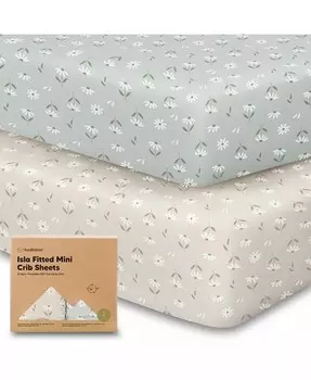Комплект из 2 мини-простыней для кроватки, комплект простыней Pack and Play, пакет N игровых простыней, органический чехол для простыни для кроватки KeaBabies, мультиколор