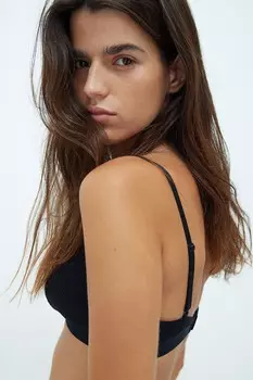 Комплект из 2 мягких хлопковых бюстгальтеров H&M, черный