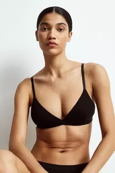 Комплект из 2 мягких хлопковых бюстгальтеров H&M, черный