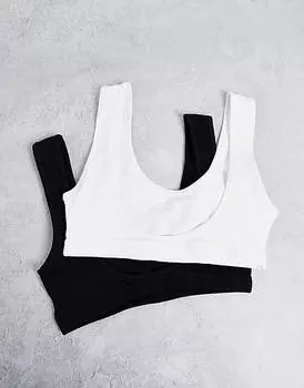 Комплект из 2 мягких хлопковых бюстгальтеров Weekday Elisa - MULTI