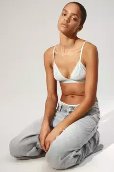Комплект из 2 мягких кружевных бюстгальтеров H&M, синий