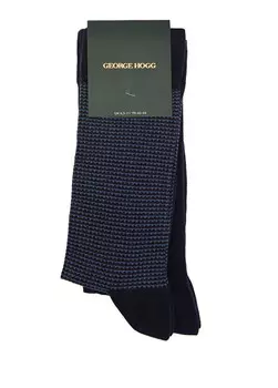 Комплект из 2 мужских носков с микро рисунком George Hogg, синий