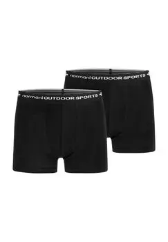 Комплект из 2 мужских трусов-боксеров из мериносовой ткани normani, черный