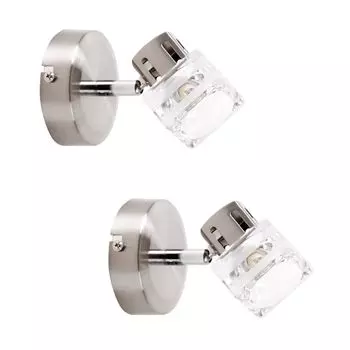 Комплект из 2 настенных светильников с подвижным пятном. etc-shop, серебро