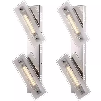 Комплект из 2 настенных светодиодных хрустальных светильников с поворотными спотами Globo Lighting