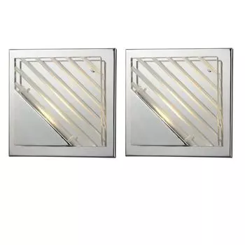 Комплект из 2 настенных светодиодных светильников, хром, алюминий, L 15 см. etc-shop, серебро
