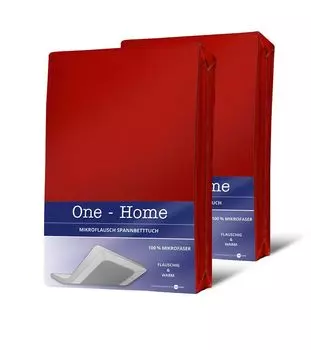 Комплект из 2 натяжных простыней 180-200х200 см, зимняя пушистая красная теплая флисовая простыня One-Home