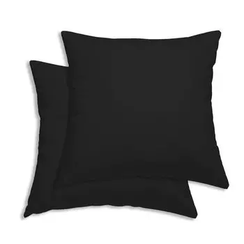 Комплект из 2 наволочек 40 х 40 см, черный однотонный хлопок Renforce One-Home