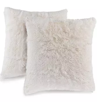 Комплект из 2 наволочек Flokati из флиса Cashmer Touch: чехол, подушка для дивана, наволочка, подушка для дивана, цвет: кремовый, размер: 2x 80x80 см MALIKA