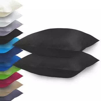 Комплект из 2 наволочек из микрофибры черного цвета 40 х 40 см NatureMark