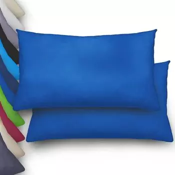 Комплект из 2 наволочек из микрофибры королевского синего цвета 40 х 80 см NatureMark