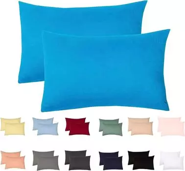 Комплект из 2 наволочек из трикотажа 40х60 см 100% хлопок темно-бирюзовый livessa