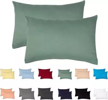 Комплект из 2 наволочек из трикотажа 50х70 см 100% хлопок светло-зеленый livessa