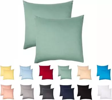 Комплект из 2 наволочек из трикотажа 65х65 см 100% хлопок светло-зеленый livessa