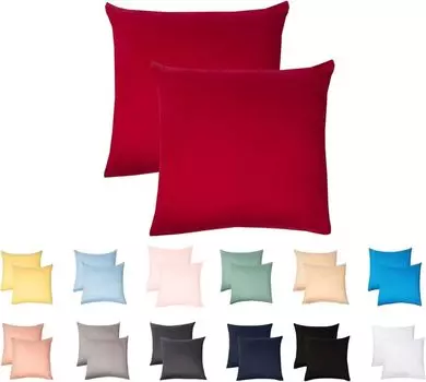 Комплект из 2 наволочек из трикотажа 80х80 см 100% хлопок вишнево-красный livessa