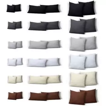 Комплект из 2 наволочек из трикотажа, декоративных подушек, однотонный хлопок, размер: 80 х 80 см, цвет: натуральный/белый One-Home