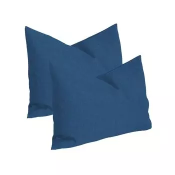 Комплект из 2 наволочек синего цвета размером 40 х 60 см, структурированных льняных чехлов, декоративных подушек Haus und Deko