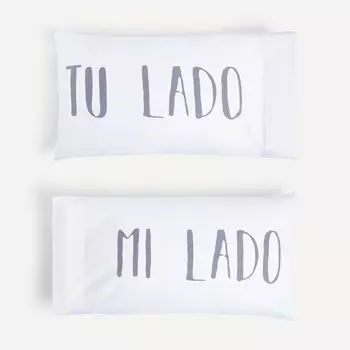 Комплект из 2 наволочек Твоя сторона-Моя сторона El Corte Ingls, белый