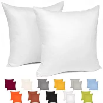 Комплект из 2 наволочек WOLTU, 100% хлопок на молнии, чехол на диванную подушку, декоративный чехол на подушку, белый, 40 х 40 см